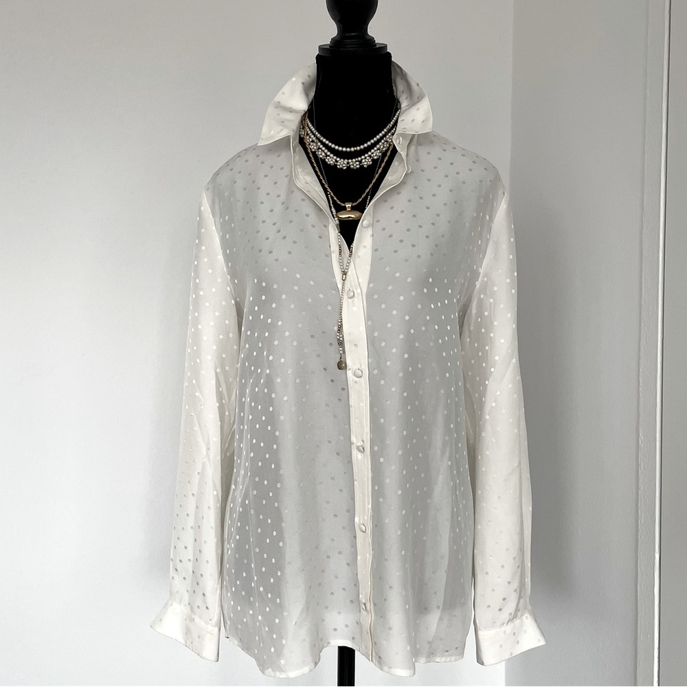 Sezane Ann Shirt (Ecru Jacquard) - NEW without tags